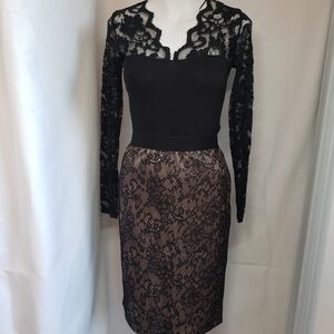 XoXo black lace high waist skirt